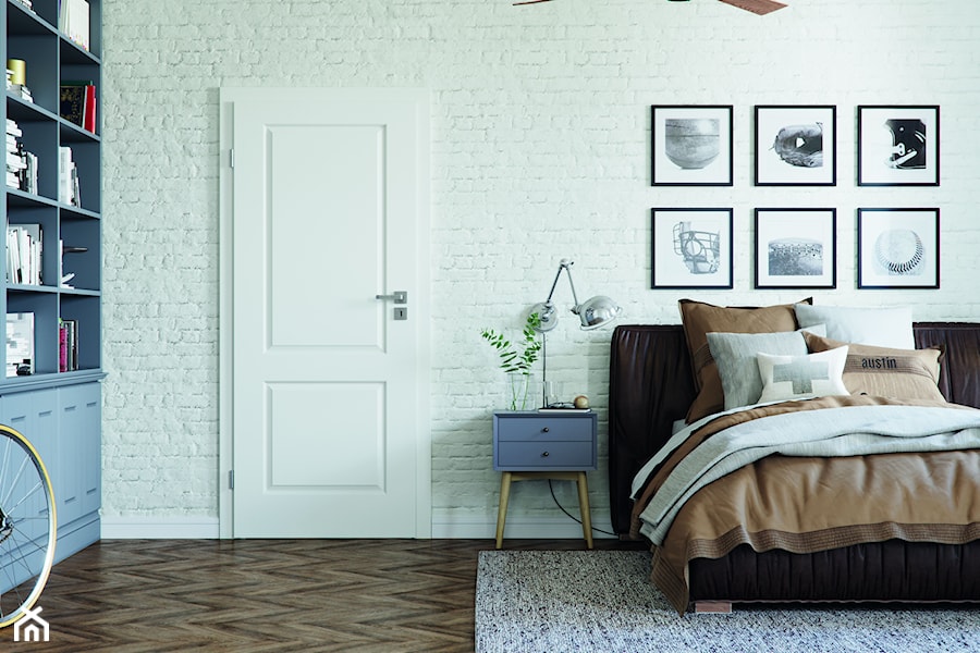 Inspiracje - Średnia biała sypialnia, styl skandynawski - zdjęcie od PORTA DRZWI