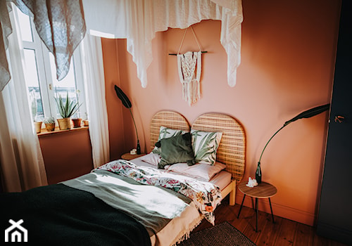 Konkurs O!Twórz Mieszkanie - Mała pomarańczowa sypialnia, styl nowoczesny - zdjęcie od Porta Drzwi