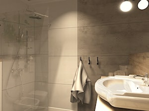 MIESZKANIE MŁODEGO MAŁŻEŃSTWA - Mała bez okna z lustrem łazienka, styl skandynawski - zdjęcie od KRET'''KA PRACOWNIA PROJEKTOWA