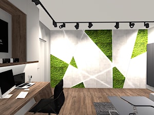DOM ZE SKOSAMI W SUROWYM KLIMACIE - Duże w osobnym pomieszczeniu szare biuro, styl minimalistyczny - zdjęcie od KRET'''KA PRACOWNIA PROJEKTOWA
