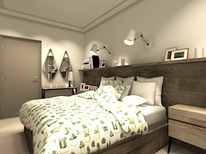 MIESZKANIE MŁODEGO MAŁŻEŃSTWA - Mała szara sypialnia, styl skandynawski - zdjęcie od KRET'''KA PRACOWNIA PROJEKTOWA