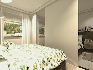 MIESZKANIE MŁODEGO MAŁŻEŃSTWA - Średnia szara sypialnia, styl skandynawski - zdjęcie od KRET'''KA PRACOWNIA PROJEKTOWA
