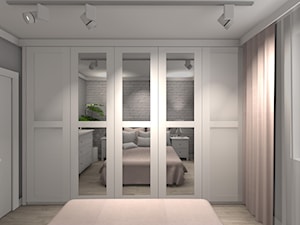 MIESZKANIE Z WIDOKIEM - Średnia biała szara sypialnia, styl tradycyjny - zdjęcie od KRET'''KA PRACOWNIA PROJEKTOWA