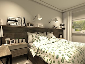 MIESZKANIE MŁODEGO MAŁŻEŃSTWA - Średnia szara sypialnia, styl skandynawski - zdjęcie od KRET'''KA PRACOWNIA PROJEKTOWA