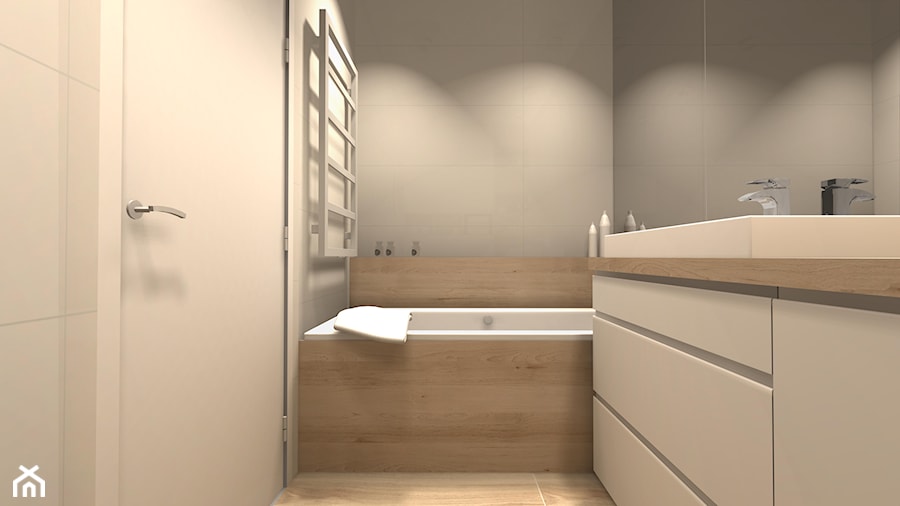 PASTELOWE MIESZKANIE - Średnia bez okna łazienka, styl minimalistyczny - zdjęcie od KRET'''KA PRACOWNIA PROJEKTOWA
