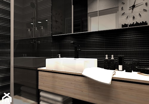 MIESZKANIE W MĘSKIM STYLU - Średnia łazienka, styl industrialny - zdjęcie od KRET'''KA PRACOWNIA PROJEKTOWA