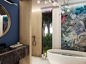 Wall&Deco - Średnia z dwoma umywalkami łazienka z oknem, styl nowoczesny - zdjęcie od Archistan