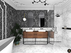 Orac Decor - Średnia bez okna z lustrem z dwoma umywalkami z marmurową podłogą łazienka, styl tradycyjny - zdjęcie od Archistan