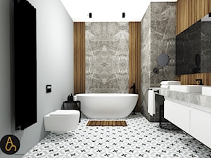 Salon kąpielolwy - Duża bez okna z punktowym oświetleniem łazienka, styl nowoczesny - zdjęcie od Archistan