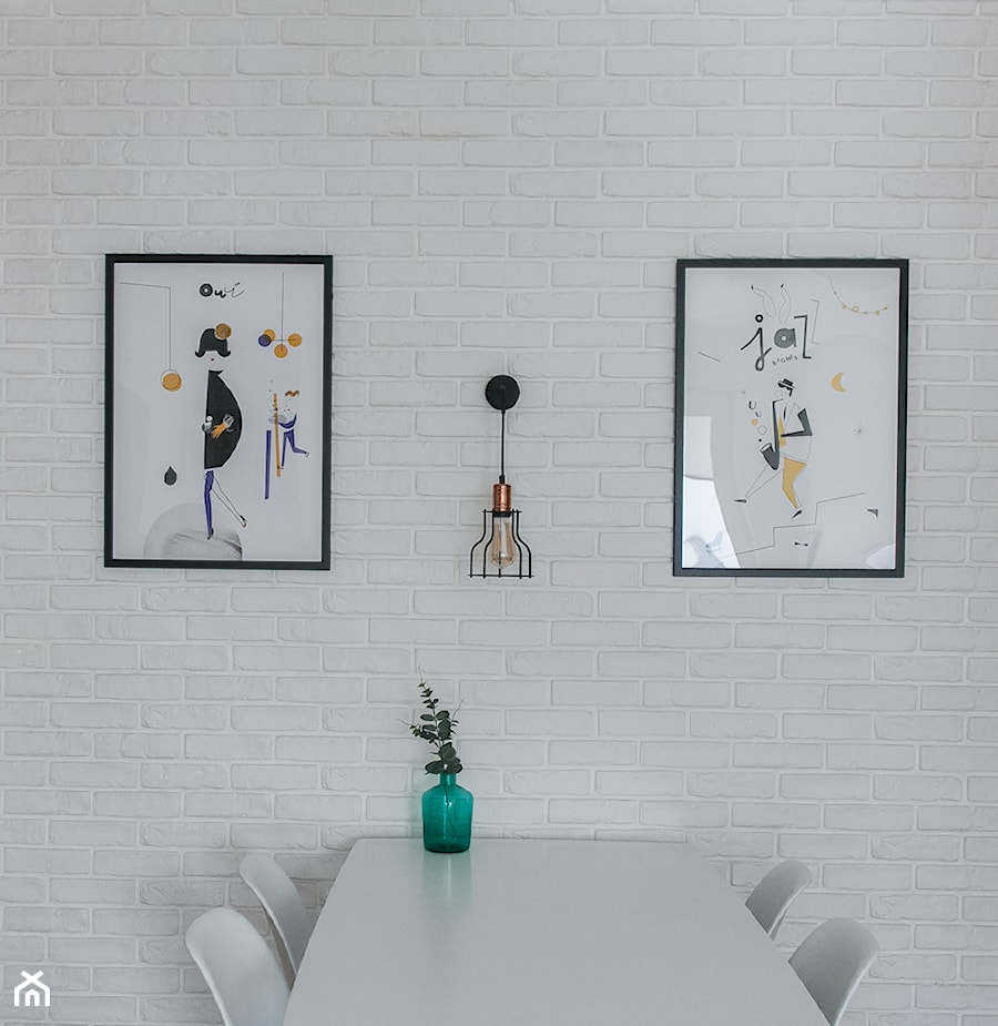 Biała cegła w salonie - zdjęcie od Dada design