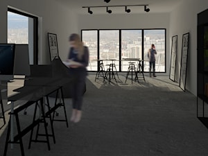 Pracownia architektoniczna - Duże z sofą szare biuro, styl minimalistyczny - zdjęcie od Jakub Batycki - Architekt / projektant wnętrz