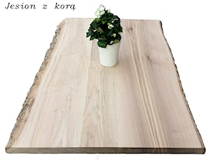 Stół jesionowy na taras z korą - zdjęcie od woodland