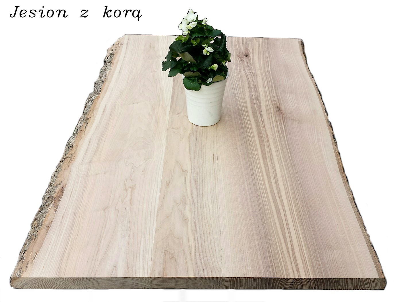 Stół jesionowy na taras z korą - zdjęcie od woodland - Homebook