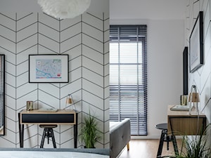 MIESZKANIE W CENTRUM GDAŃSKA - Średnia biała z biurkiem sypialnia, styl minimalistyczny - zdjęcie od CS HOME