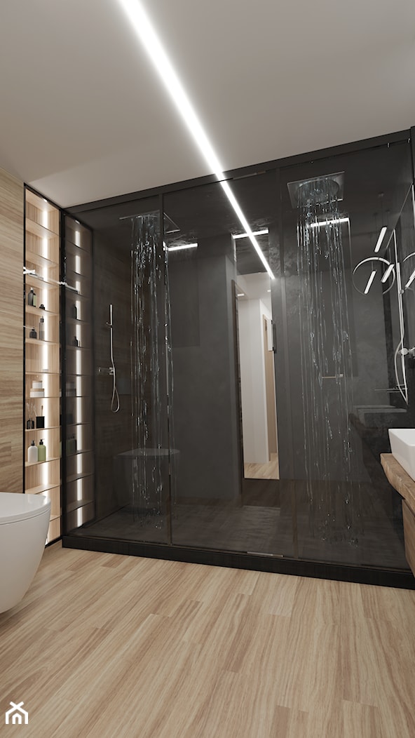 Łazienka z podwójnym prysznicem - Łazienka, styl nowoczesny - zdjęcie od PekaArchitekci - Homebook