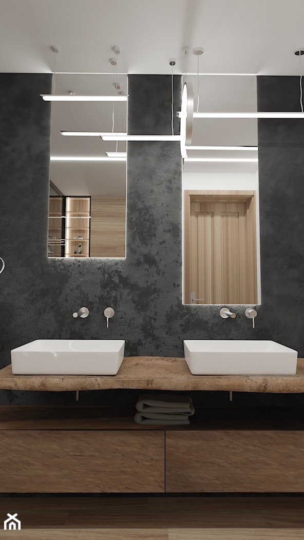 Łazienka z podwójnym prysznicem - Łazienka, styl nowoczesny - zdjęcie od PekaArchitekci - Homebook