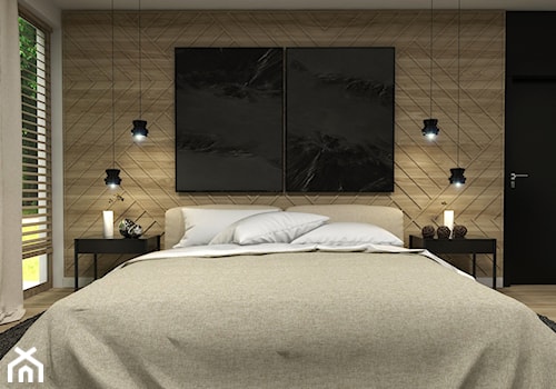 Dom Tczew - Mała szara sypialnia, styl nowoczesny - zdjęcie od Studio 23A