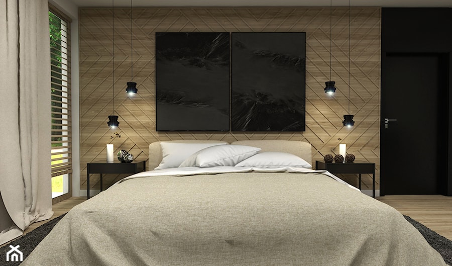 Dom Tczew - Mała szara sypialnia, styl nowoczesny - zdjęcie od Studio 23A
