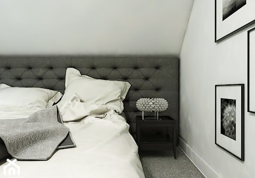 Dom Gdańsk Osowa 2 - Mała szara sypialnia na poddaszu, styl nowoczesny - zdjęcie od Studio 23A