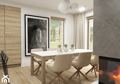 Dom Tczew - Średnia biała jadalnia jako osobne pomieszczenie, styl nowoczesny - zdjęcie od Studio 23A