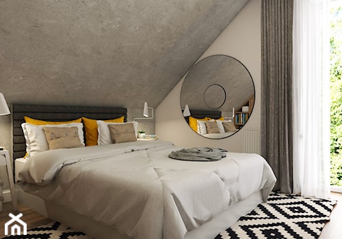 Dom Gdynia - Średnia szara sypialnia na poddaszu, styl industrialny - zdjęcie od Studio 23A
