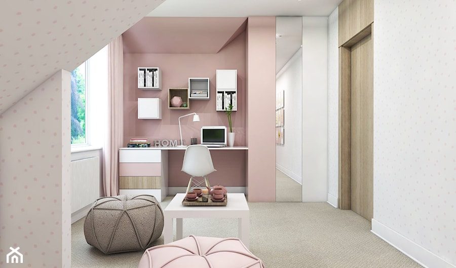 Dom Gdańsk Osowa 2 - Średni różowy pokój dziecka dla dziecka dla nastolatka dla chłopca dla dziewczynki, styl nowoczesny - zdjęcie od Studio 23A