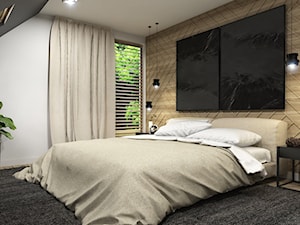 Dom Tczew - Duża czarna szara sypialnia, styl nowoczesny - zdjęcie od Studio 23A