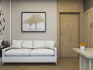 Apartament Nowe Orłowo - Małe w osobnym pomieszczeniu z sofą szare biuro, styl nowoczesny - zdjęcie od Studio 23A
