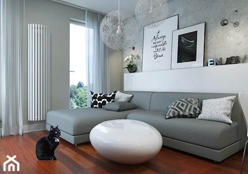 Mieszkanie Gdynia - Średni szary salon, styl nowoczesny - zdjęcie od Studio 23A