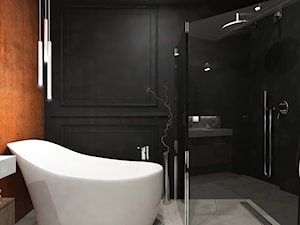 Dom Przodkowo - modern classic - Mała na poddaszu bez okna z marmurową podłogą łazienka, styl nowoczesny - zdjęcie od Studio 23A
