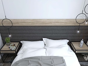 Apartament Gdynia Altoria - Mała biała sypialnia, styl industrialny - zdjęcie od Studio 23A