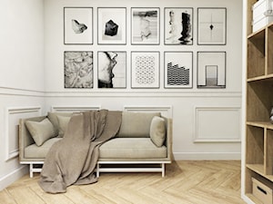 Klasyczny- dom Suchy Dwór - Średnie w osobnym pomieszczeniu z sofą białe biuro, styl tradycyjny - zdjęcie od Studio 23A