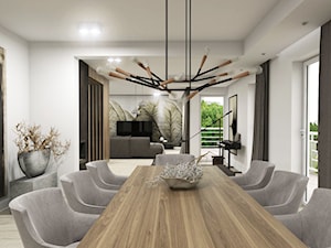 Apartament Iława - Średnia biała jadalnia jako osobne pomieszczenie, styl nowoczesny - zdjęcie od Studio 23A
