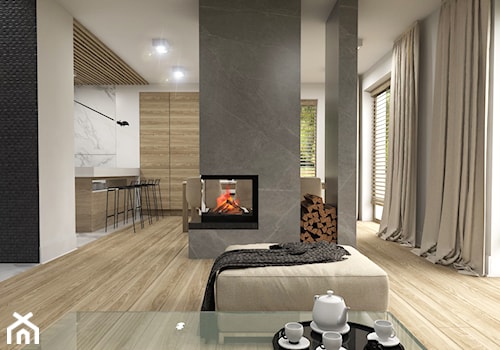 Dom Tczew - Duży szary salon, styl nowoczesny - zdjęcie od Studio 23A