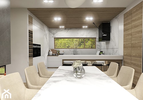 Dom Tczew - Średnia beżowa jadalnia jako osobne pomieszczenie, styl nowoczesny - zdjęcie od Studio 23A