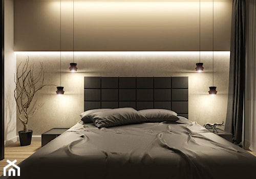 Dom Merano Park Gdynia - Średnia beżowa biała sypialnia, styl nowoczesny - zdjęcie od Studio 23A
