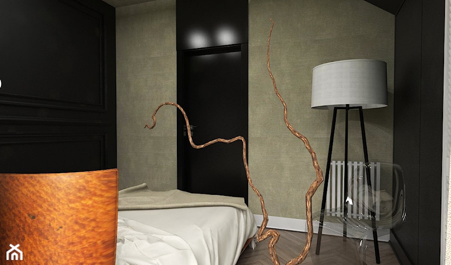 Dom Przodkowo - modern classic - Mała czarna sypialnia, styl nowoczesny - zdjęcie od Studio 23A