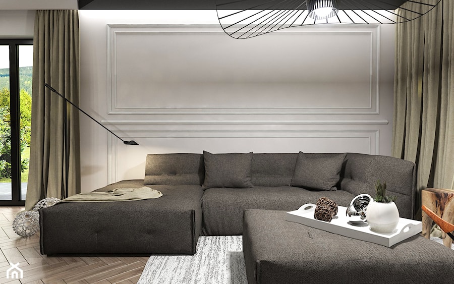 Dom Przodkowo - modern classic - Mały biały salon, styl nowoczesny - zdjęcie od Studio 23A