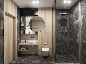Apartament Gdynia Altoria - Średnia bez okna z punktowym oświetleniem łazienka, styl industrialny - zdjęcie od Studio 23A