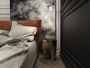 Dom Przodkowo - modern classic - Beżowa czarna sypialnia, styl nowoczesny - zdjęcie od Studio 23A