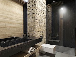 Dom Tczew - Średnia bez okna z lustrem z punktowym oświetleniem łazienka, styl nowoczesny - zdjęcie od Studio 23A