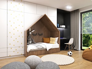 Apartament Gdynia Nowe Orłowo - Duży czarny szary pokój dziecka dla dziecka dla nastolatka dla chłopca dla dziewczynki, styl nowoczesny - zdjęcie od Studio 23A