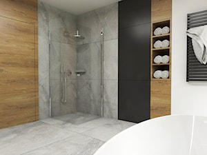 Dom Suchy Dwór - Średnia na poddaszu bez okna łazienka, styl nowoczesny - zdjęcie od Studio 23A