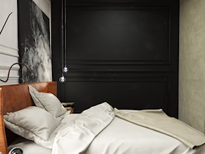 Dom Przodkowo - modern classic - Mała beżowa czarna sypialnia, styl nowoczesny - zdjęcie od Studio 23A