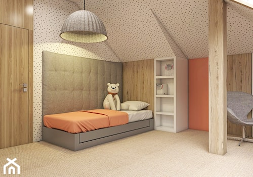 Dom w Pigwowcach - Średni szary pokój dziecka dla dziecka dla nastolatka dla chłopca dla dziewczynki, styl nowoczesny - zdjęcie od Studio 23A