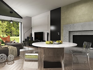 Dom Przodkowo - modern classic - Średnia beżowa jadalnia w salonie, styl nowoczesny - zdjęcie od Studio 23A