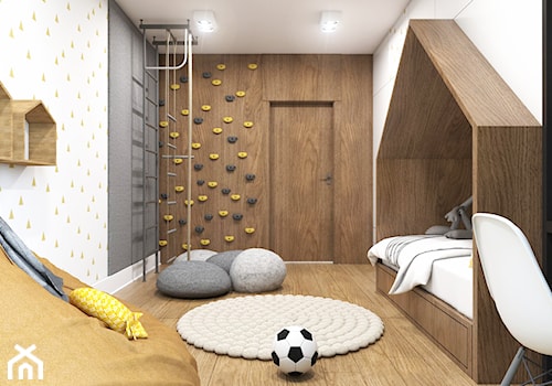 Apartament Gdynia Nowe Orłowo - Średni biały szary pokój dziecka dla nastolatka dla chłopca dla dziewczynki, styl nowoczesny - zdjęcie od Studio 23A