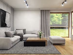 Dom Suchy Dwór - Mały biały salon, styl nowoczesny - zdjęcie od Studio 23A