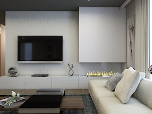 Apartament Nowe Orłowo - Duży biały salon, styl nowoczesny - zdjęcie od Studio 23A
