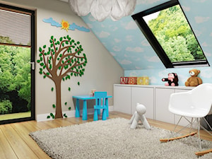 Dom Wygodny 2 Suchy Dwór - Średni szary niebieski pokój dziecka dla dziecka dla chłopca dla dziewczynki, styl nowoczesny - zdjęcie od Studio 23A